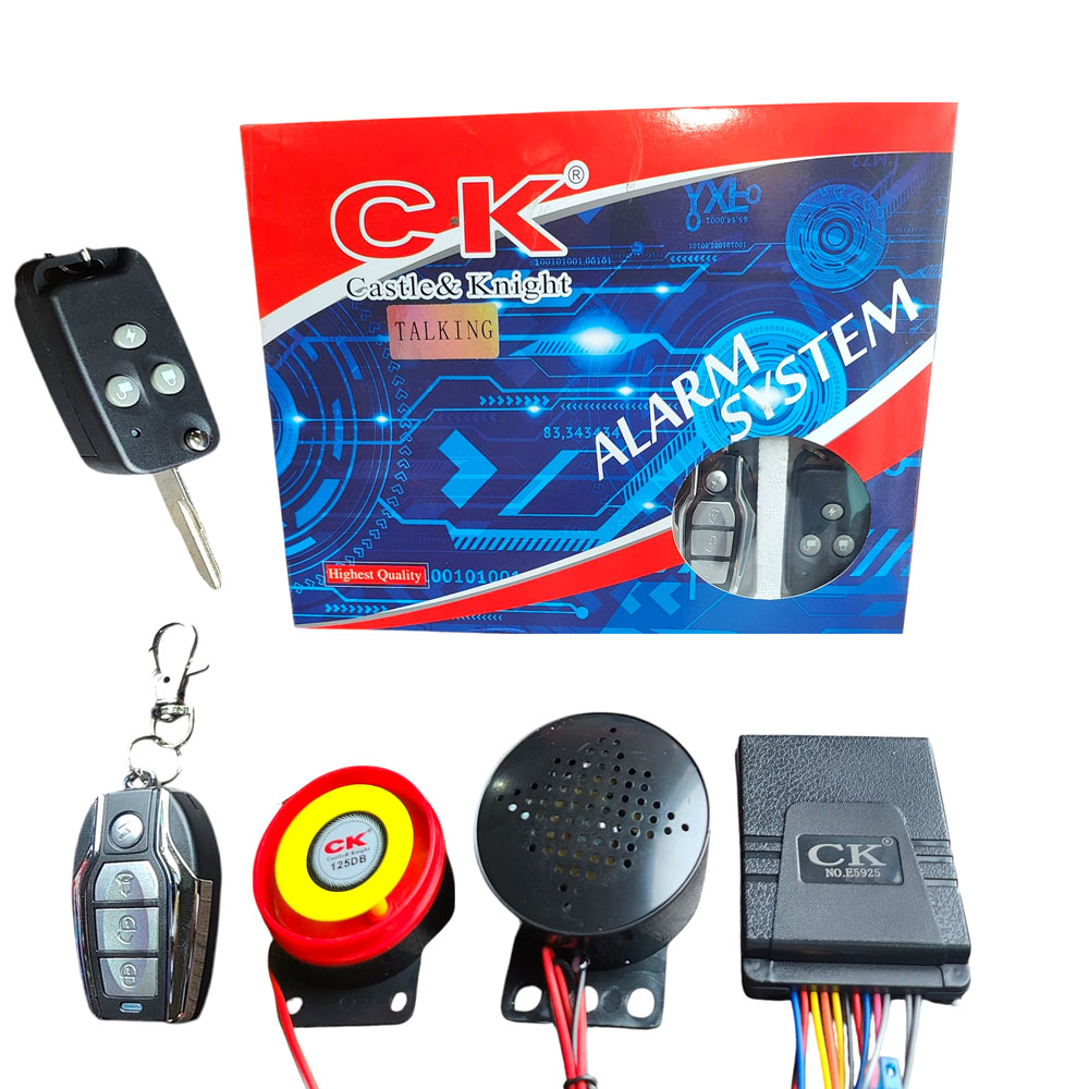 AKE - CK Talking Motorcycle Alarm System Jack Knife Key Remote Control Vibration Alarm Theft Protection Moto Scooter Motor Security Alarm Engine Start C K